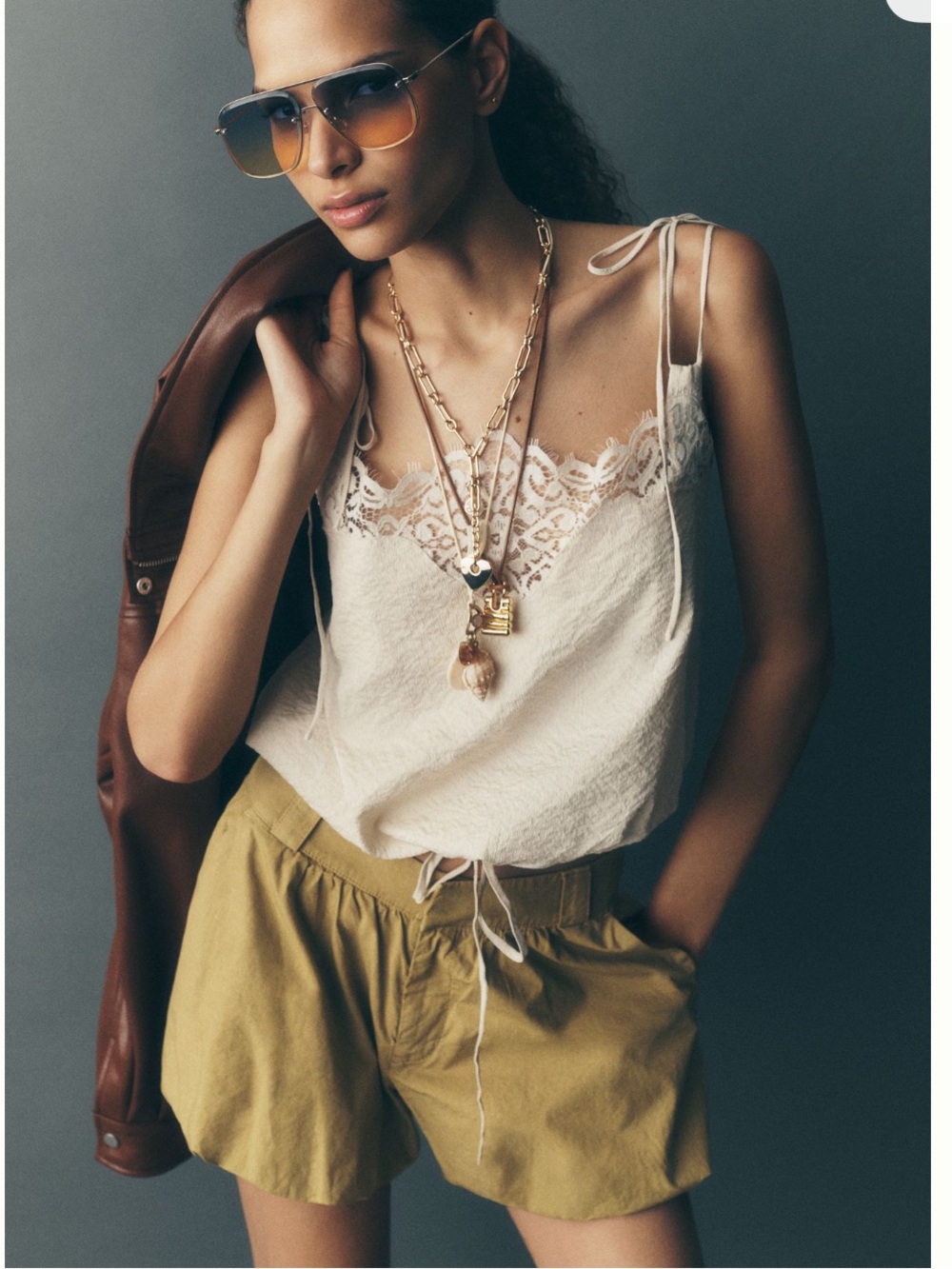 Anthropologie & Layered Bare Lace Cami Tank Top M